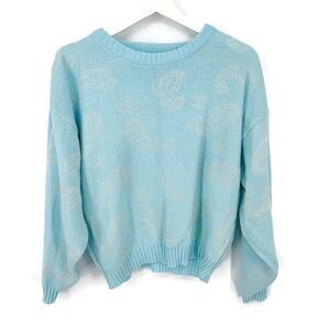 Vintage Via‎ L.A. Paisley Knit Sweater Blue Medium